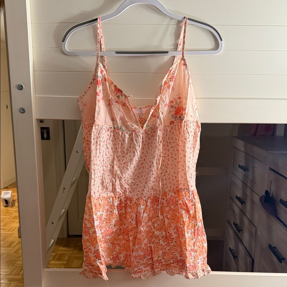 VS Peach Floral Tiered Dress